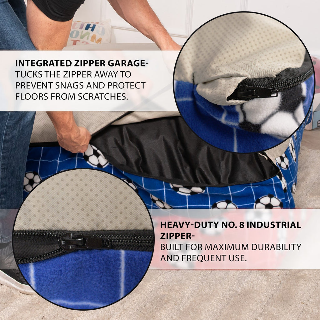 Sensory Crash Pad for Kids & Adults with Removable Washable Cover - Blue, Red, and More