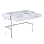 Contemporary Console Table with Tempered Glass Top - White or Black