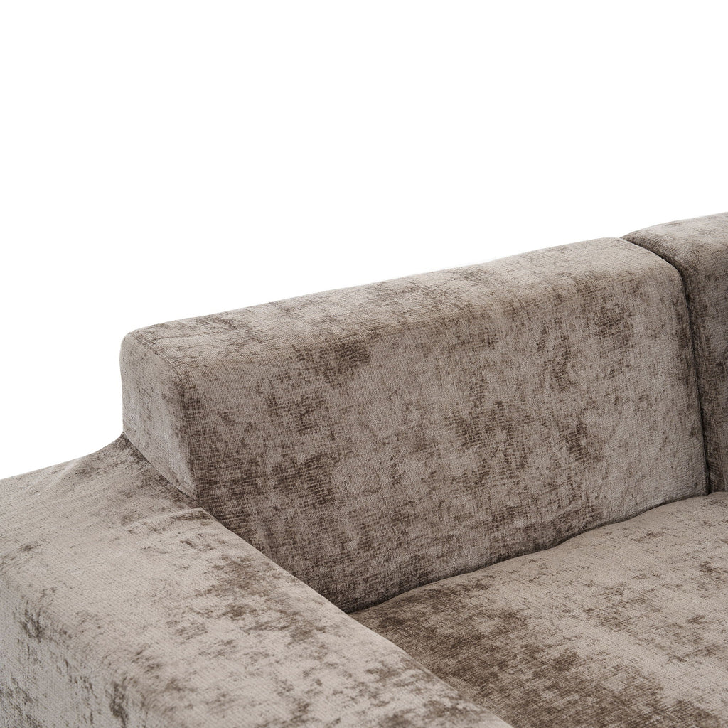 Modular Cloud Sectional Sofa Set with Deep Seating - Choose Beige, Dark Gray, or Dark Brown