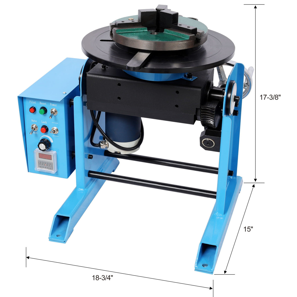 Heavy Duty Rotary Welding Positioner Turntable Table with Manual Tilt - Blue