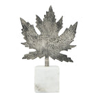 Aluminum Leaf Sculpture with Marble Base