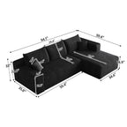 95" Cloud Sectional Sofa with Modern Minimalist Design - Black