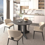 Expandable Oval Farmhouse Dining Table with Removable Leaf and X-Shaped Base - Black