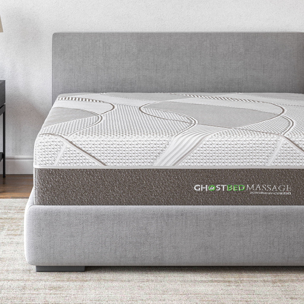 12" Profile Massage Mattress Hybrid with Pneumatic Air Cell Technology - White