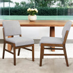 Light Gray Dining Chair Set of 2 with Lumbar Support - Caldwell