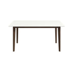 Mid-Century Modern Solid Wood Dining Table with Beveled Edges - Dark Brown or White