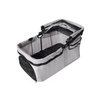 Foldable 4-Wheel Pet Stroller with Adjustable Canopy - Grey