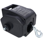 Reversible Electric Trailer Winch with Galvanized Wire Rope - Black