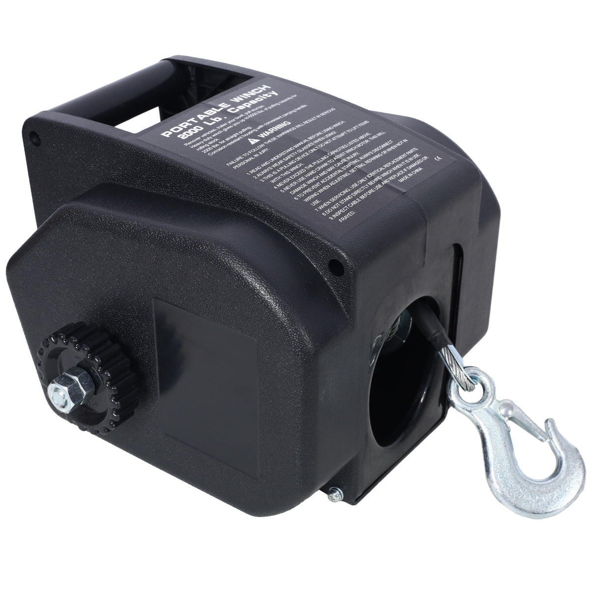 Reversible Electric Trailer Winch with Galvanized Wire Rope - Black