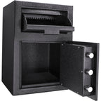 Solid Steel Keypad Depository Safe with Digital Access - Black