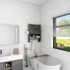 Bathroom Wall Cabinet with Adjustable Shelf, Towel Bar and Paper Holder - Grey