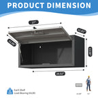 Heavy Duty Metal Wall Mounted Tool Storage Cabinet with Secure Locking - Black