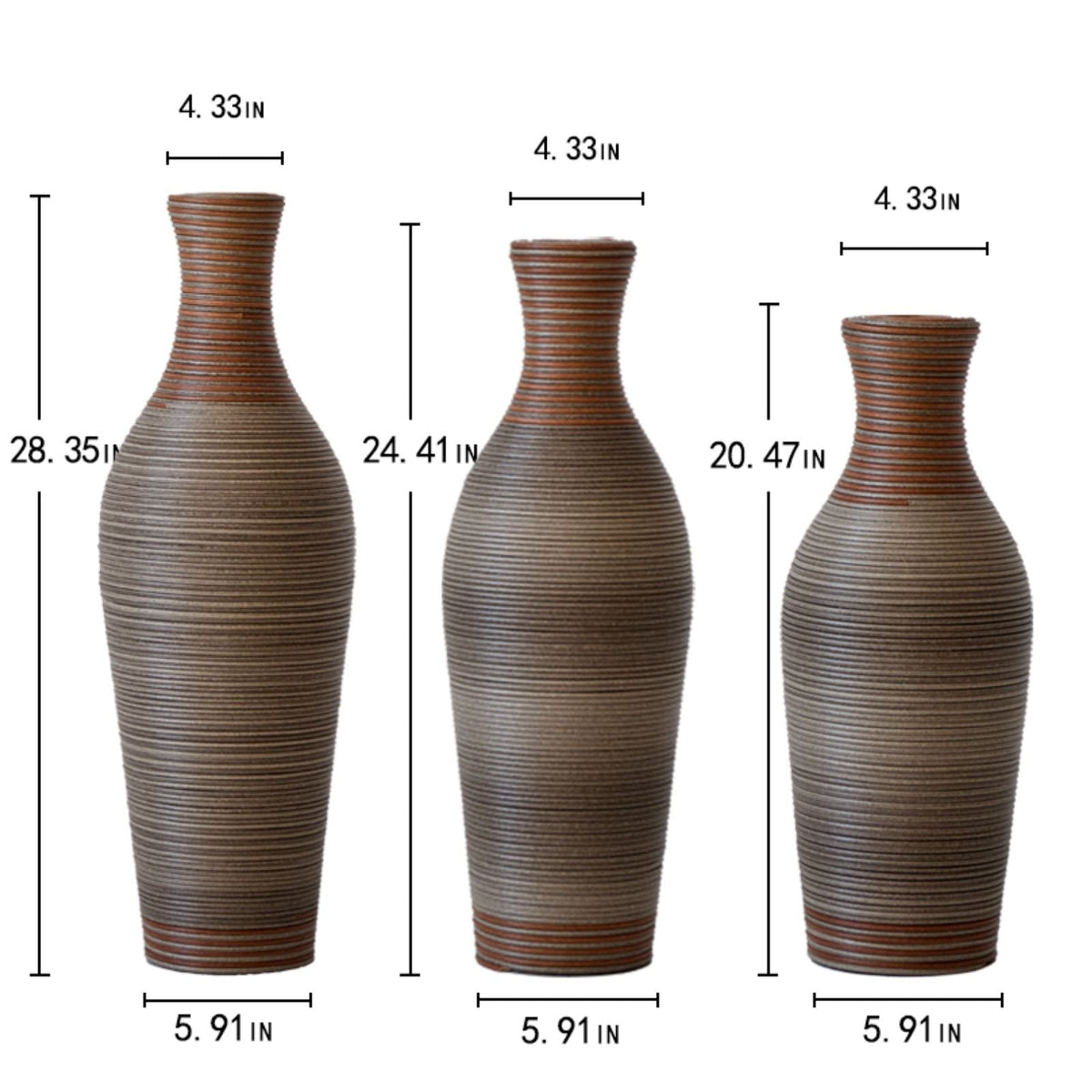 Classic And Neat Floor Vase with High Independent Stand - Multiple Colors