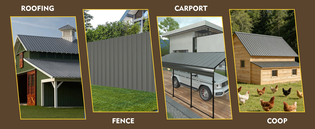 Galvanized Steel Corrugated Metal Roof Panels - Set of 20