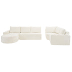 Modular Cloud Sectional Sofa Set with Deep Seating - Choose Beige, Dark Gray, or Dark Brown