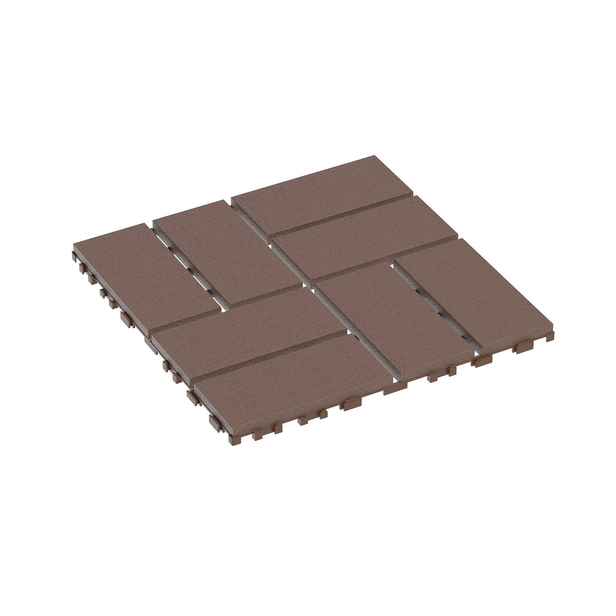 Plastic Interlocking Deck Tiles with Waterproof Drainage - Dark Gray or Brown