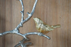 Metal Branch Wall Sculptures with Bird Accents - Silver Multi