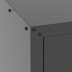 Metal Wall Mounted Tool Storage Cabinet with 2 Locking Doors and Adjustable Shelf - Gray or Black