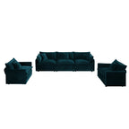 Modern 3-Piece Sofa Set with Accent Chairs - Chenille