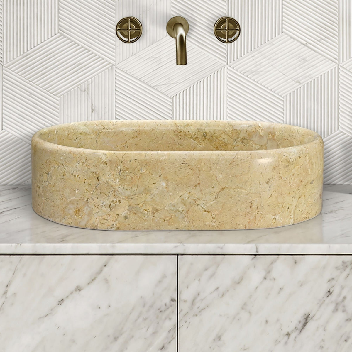 Semi Polished Bathroom Vessel Sink