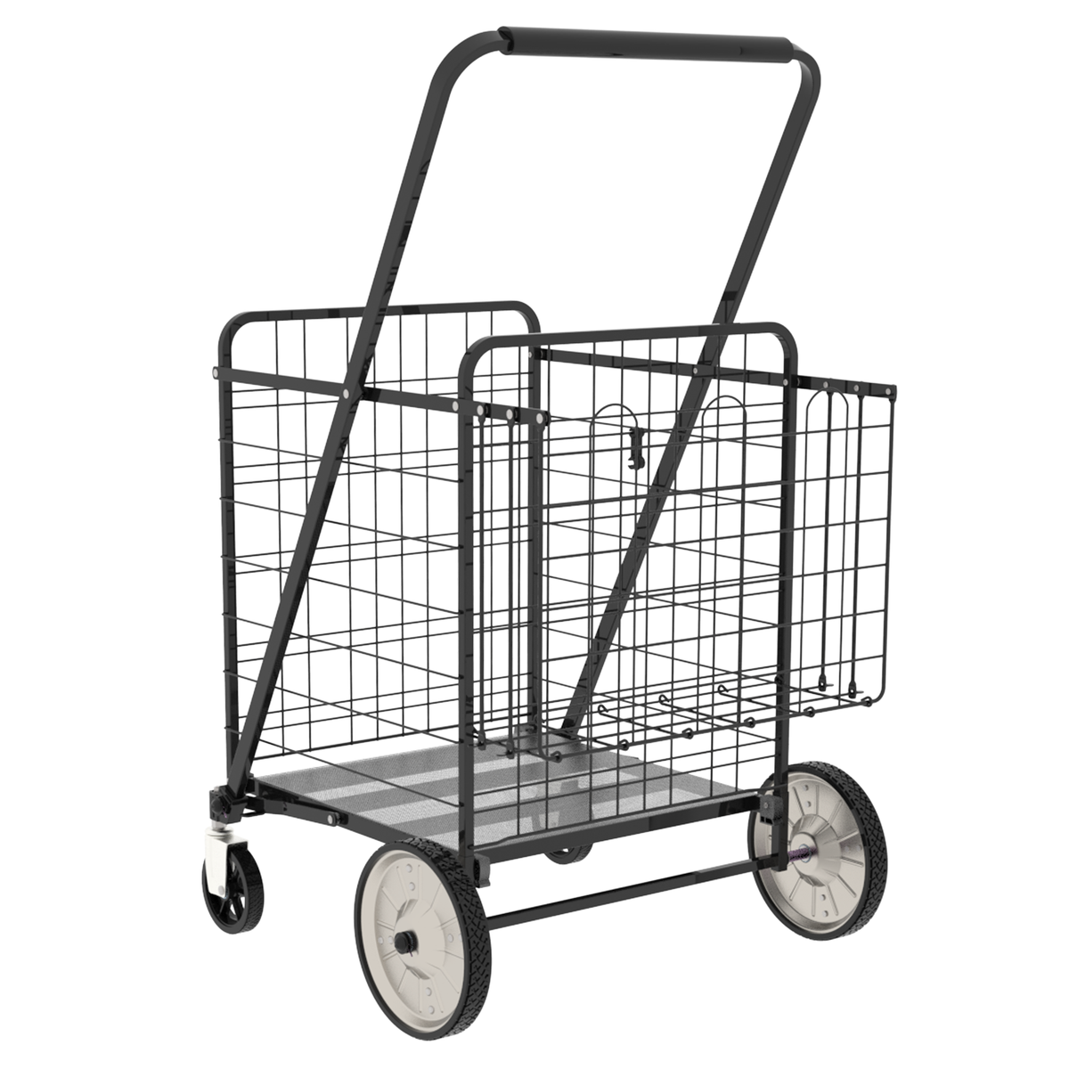 Bigger Super Jumbo Shopping Cart with Foldable Metal Frame - Metal
