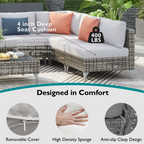 7-Piece Wicker Patio Furniture Set with Water-Resistant Cushions - Neutral