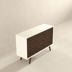 6-Drawer Dresser with Spacious Storage - Dark Brown / White