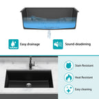 Granite Composite Workstation Undermount Kitchen Sink - Black or White