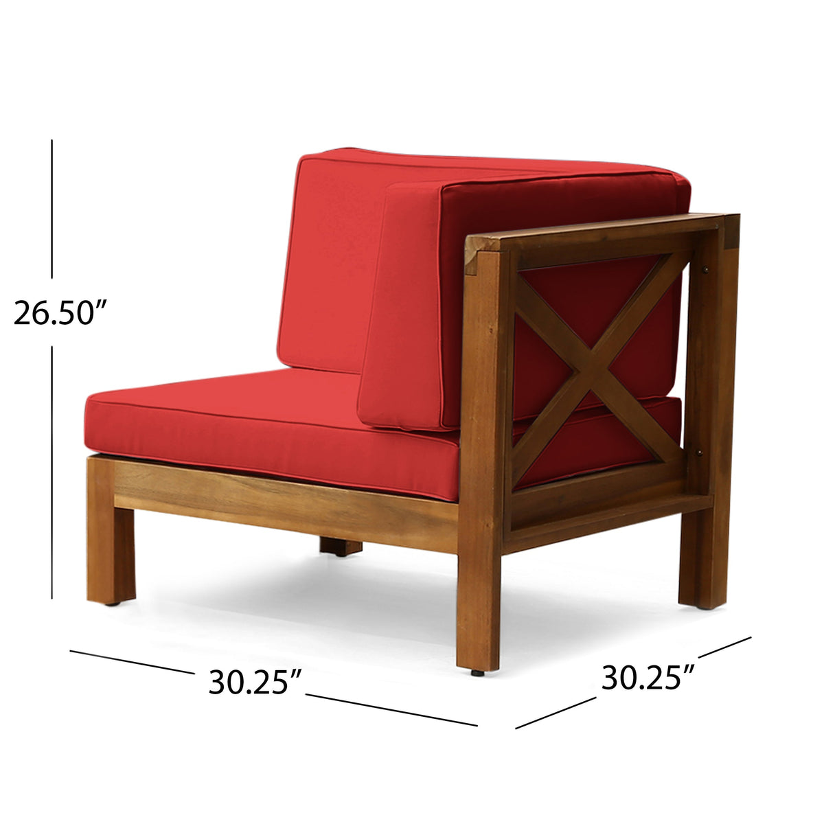 Brava X-Back Loveseat with Water-Resistant Cushions - Red or White