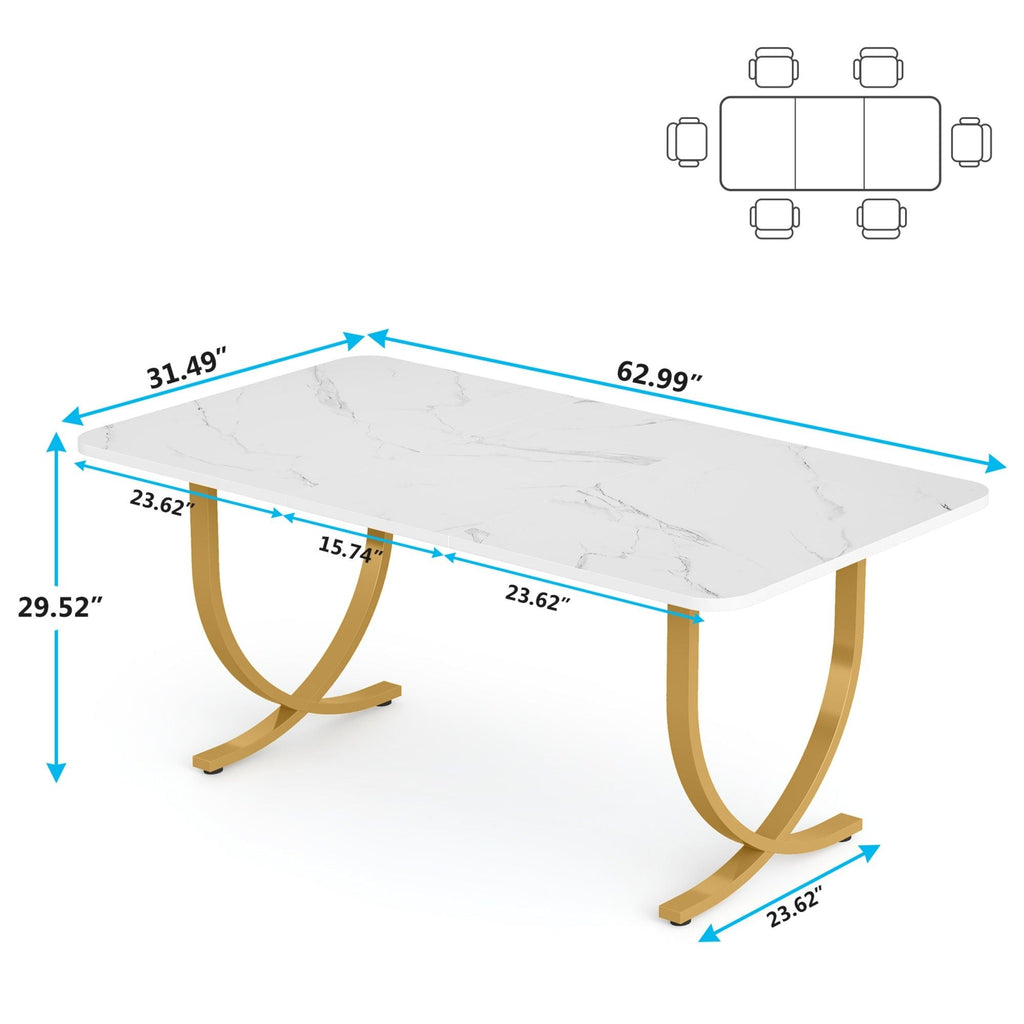 Executive Office Computer Desk with E0 Board - White / Gold