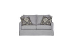 Loveseat With Skirt and Reversible Cushions with 2 Pillows - Light Gray