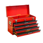 20-Inch Steel Tool Box with Drawers – Portable Storage, Red