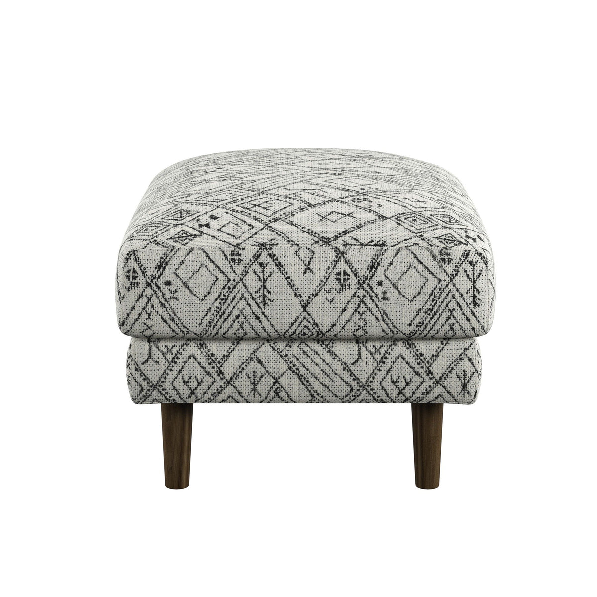 Abstract Ottoman - Upholstered Ottoman with Engineered Wood Frame - Black