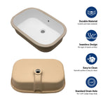 Undermount Bathroom Sink with Overflow - White Ceramic, 22" x 15.25"