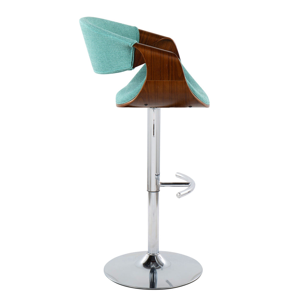 Mid Century Modern Adjustable Barstool Set with Swivel and Footrest - Multiple Colors