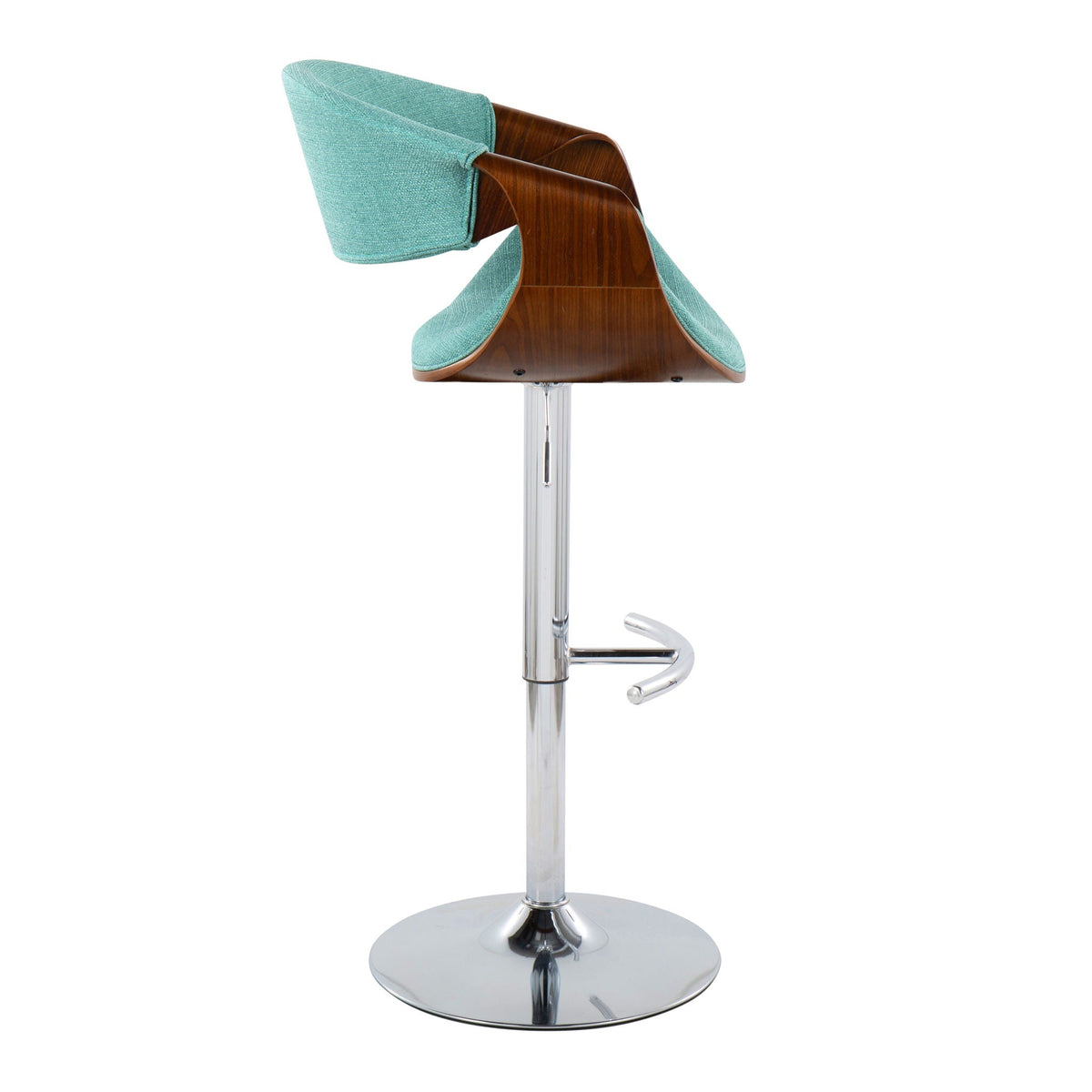 Mid Century Modern Adjustable Barstool Set with Swivel and Footrest - Multiple Colors