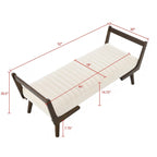 Mid-Century Bench with Wood Legs - Upholstered Seating - Beige or Dark Brown