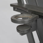 HDPE Folding Adirondack Chair with Dual Cup Holder - Gray