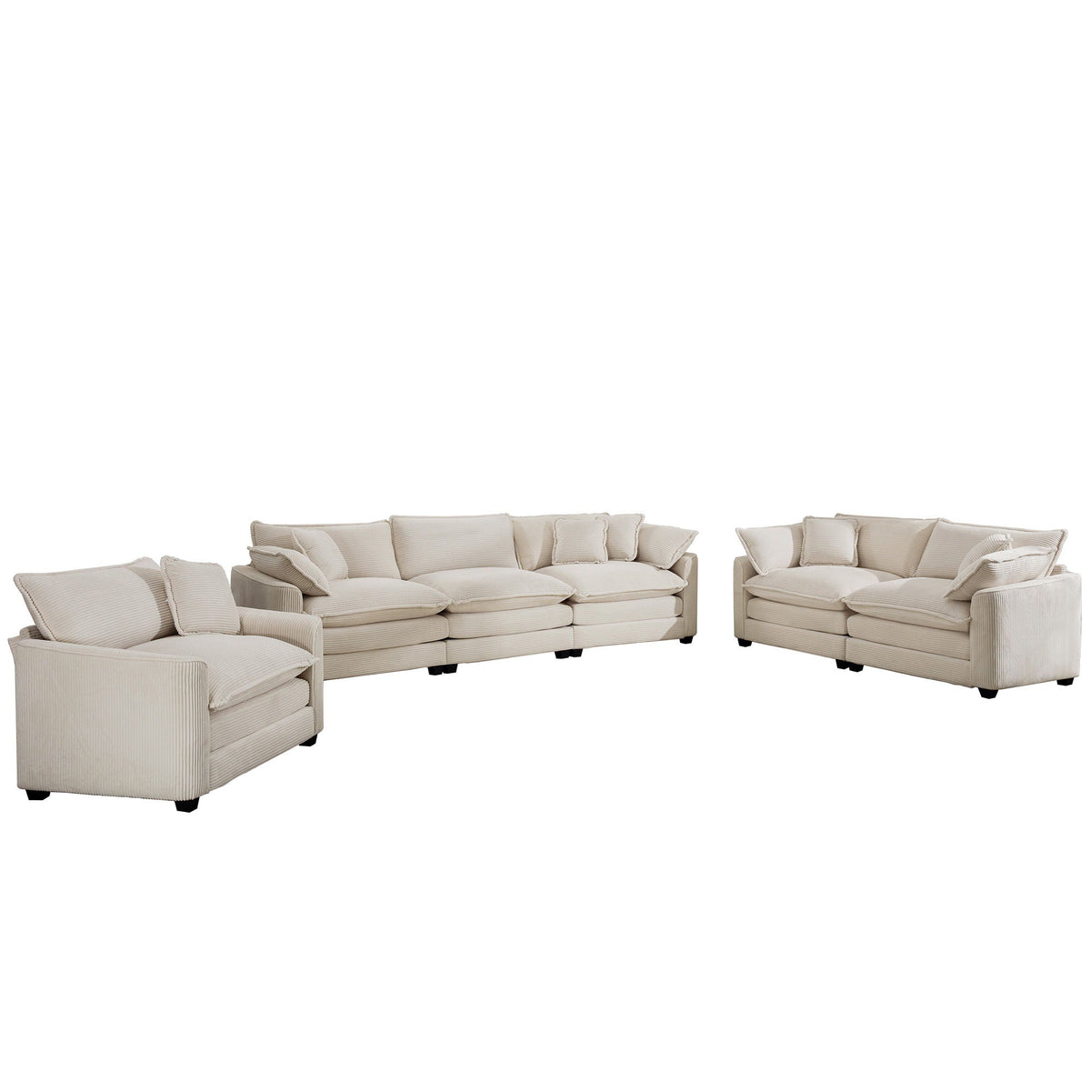 Oversized Deep-Seat Fabric Sofa & Chair Sets