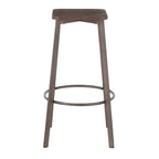 Espresso Industrial Square Barstool Set of 2 with Metal Base - Espresso