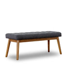 Modern Bench with Velvet Upholstery - Gray