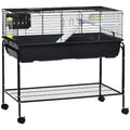 Small Animal Cage with Removable Stand and Wheels - Black