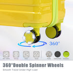 PC Spinner Wheel Luggage Set with 360° Wheels - Green + Yellow