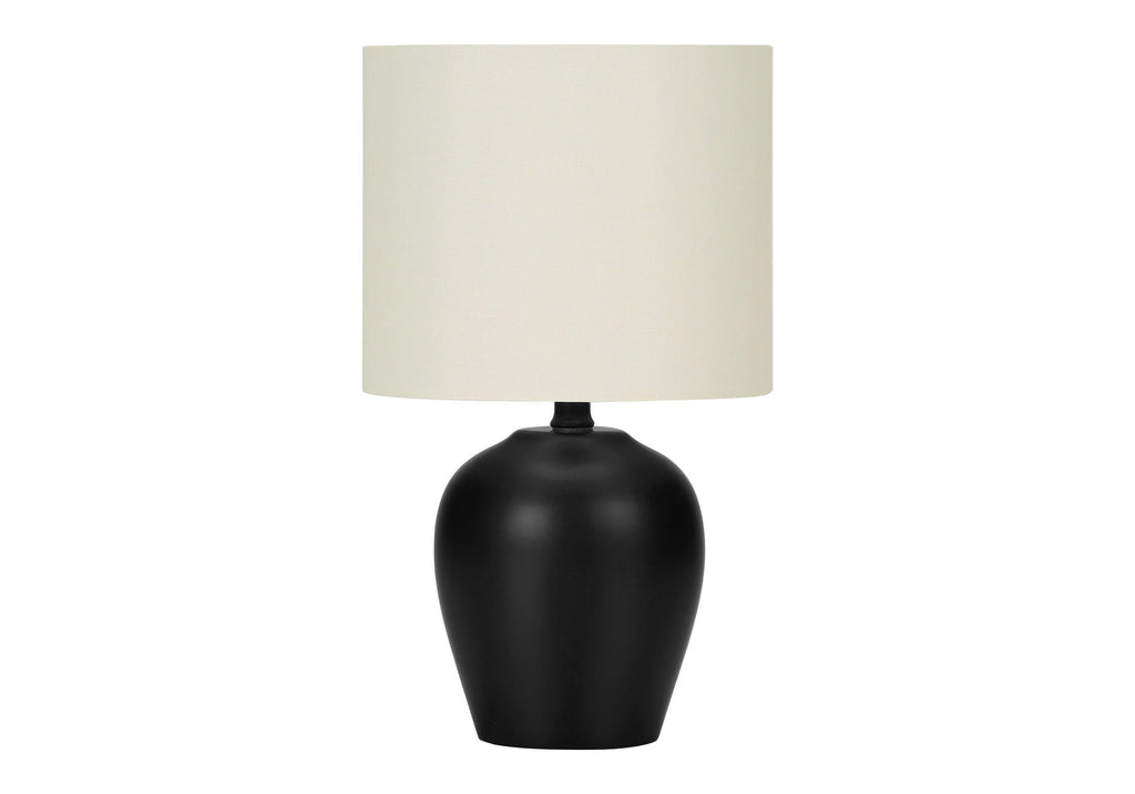 Transitional Ceramic Table Lamp with Rotary Switch - Black / Cream