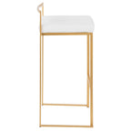 Contemporary Stackable Barstool Set with Upholstered Seat - Multiple Colors