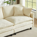 Modular Sectional Sofa, 110 Inch L-Shaped Couch with Movable Ottoman - Chenille