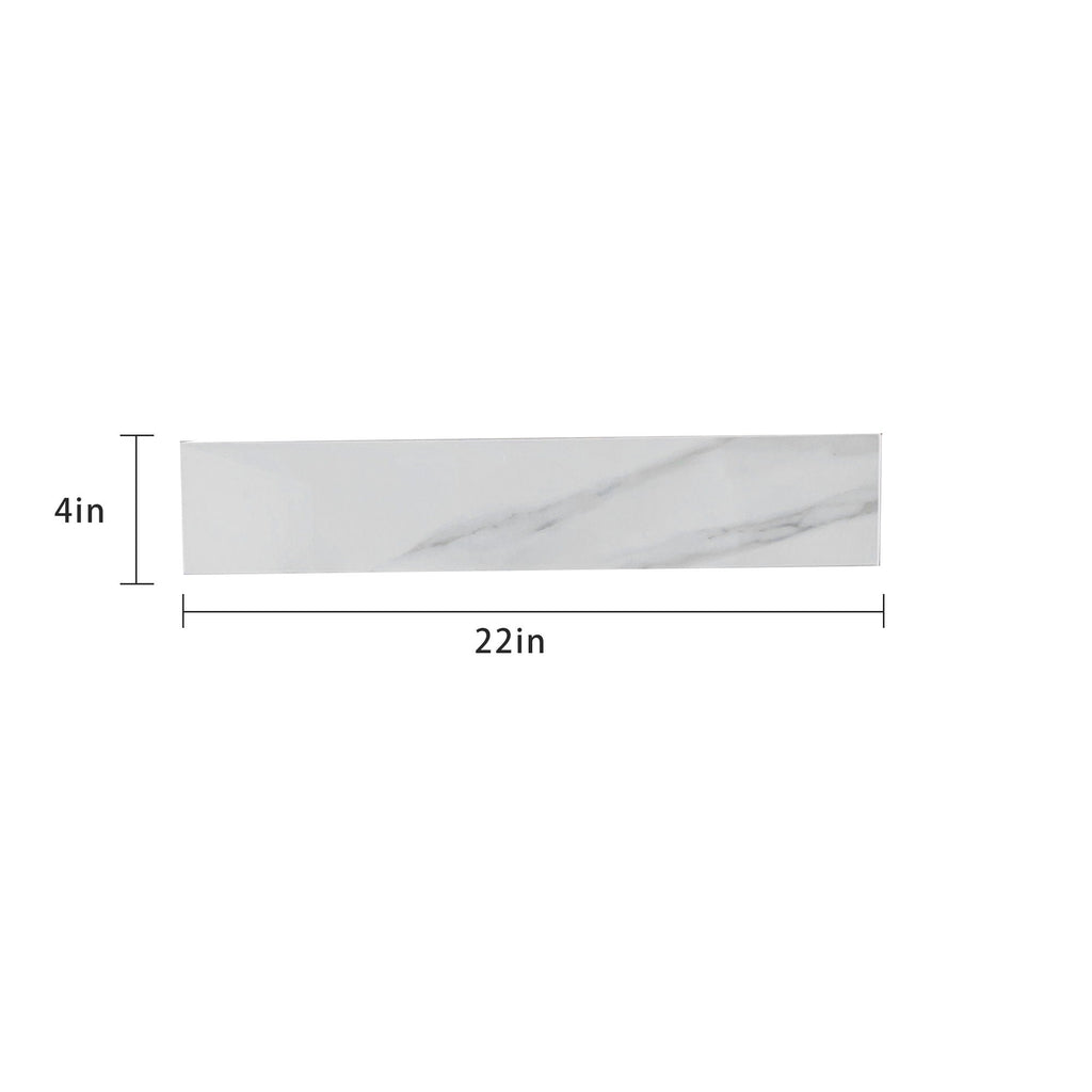 Sintered Stone Bathroom Vanity Top with 4" Backsplash and 22" Sidesplash - Carrara White