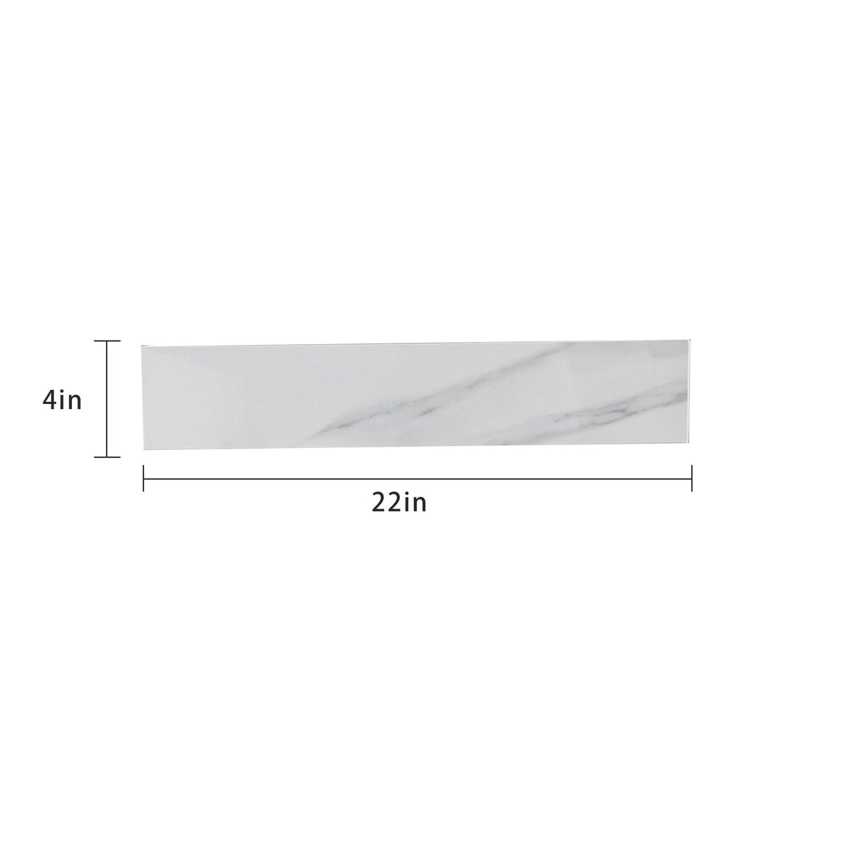 Sintered Stone Bathroom Vanity Top with 4" Backsplash and 22" Sidesplash - Carrara White