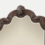 Mahogany Ornate Mirror with Beveled Glass - Mahogany