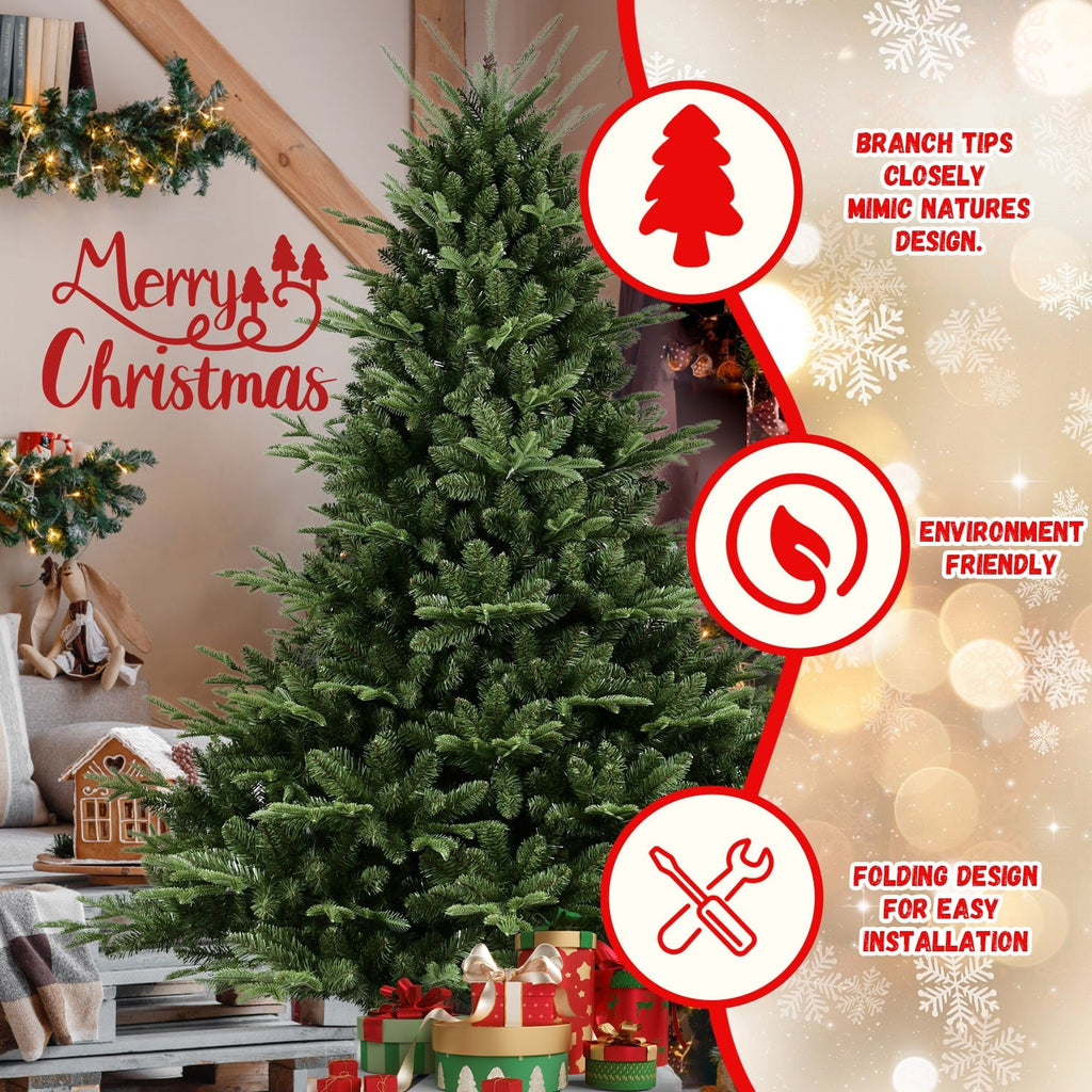 Full-Shaped 6 Ft Christmas Tree with 1673 PE/PVC Tips - Green